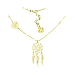Naszyjnik Łapacz Snów z grawerem - 24k złocenie