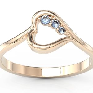 Pierścionek z różowego złota z szafirami BP-82P