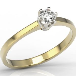 Pierścionek zaręczynowy z żółtego i białego złota z diamentem AP-1716ZB