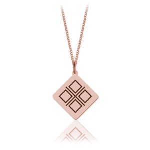 Srebrny naszyjnik symbol Mokosz I - rose gold - Grawer