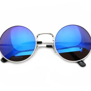 Lenonki niebieskie lustra hippie retro hm-1569C z fleksami