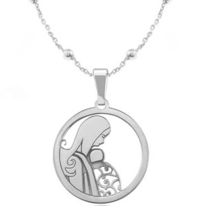 Naszyjnik Mama z dzieckiem w chuście - łańcuszek kulki