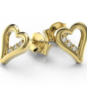 Kolczyki z żółtego złota z brylantami LPK-41Z