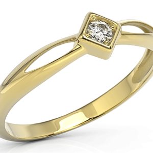 Pierścionek z żółtego złota z brylantem BP-6408Z