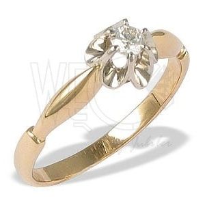 Pierścionek z żółtego i białego złota z brylantem CP-2012ZB