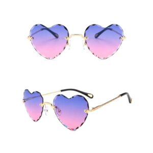 Damskie okulary przeciwsłoneczne Serca Glamour bezramkowe SKK-02B