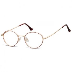 Okulary zerówki oprawki korekcyjne medium M299C złoto-bordowe