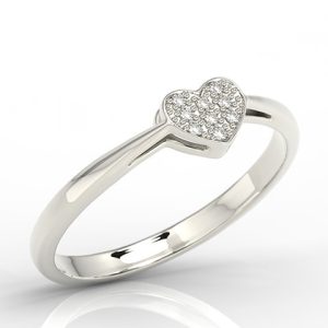 Pierścionek z białego złota z brylantami 0,045 ct wzór LP-40B