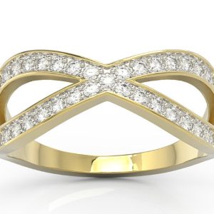 Pierścionek z żółtego złota z diamentami BP-84Z