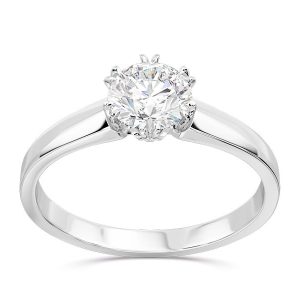 Zaręczynowy pierścionek z brylantem 0,70ct F/VVS1 ze złota białego BP-2170B