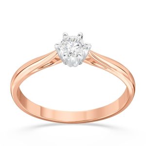 Pierścionek z różowego i białego złota z białym szafirem AP-6622PB