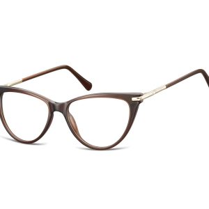 Okulary zerówki korekcyjne Kocie Oczy damskie AC1D ciemny brąz