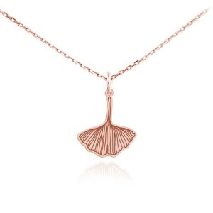 Naszyjnik Liść Miłorzębu - rose gold