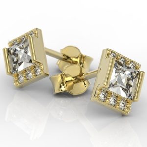 Kolczyki z żółtego złota z cyrkoniami LP-46Z