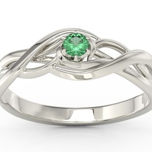 Pierścionek z białego złota ze szmaragdem BP-72B-SZM