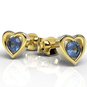 Kolczyki z żółtego złota z szafirami LPK-52Z