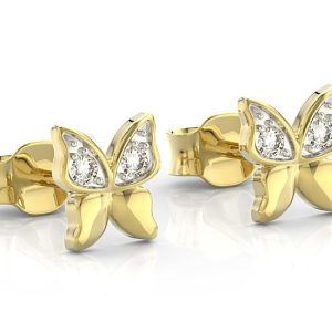 Kolczyki z żółtego złota z cyrkoniami BPK-88Z-R-C