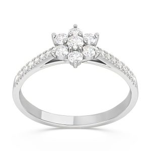 Pierścionek markiza z białego złota z diamentami CP-64B-D