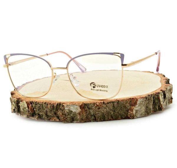 Okulary kocie do komputera damskie z filtrem BLUE Light zerówki 2579-4