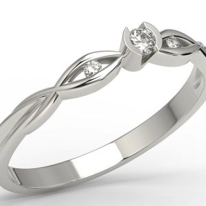 Pierścionek z białego złota z brylantami model AP-5608B