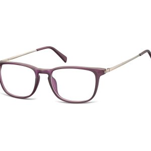 Okulary zerówki korekcyjne Nerd Prostokątne AC7F ciemnofioletowe