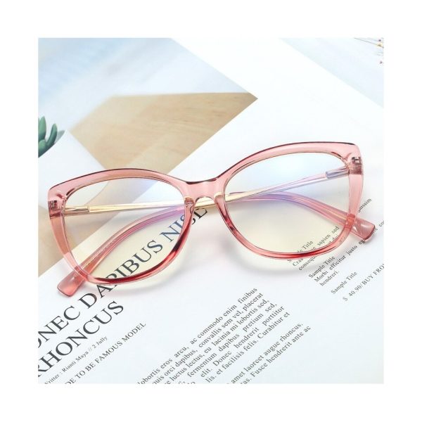 Okulary kocie do komputera damskie z filtrem BLUE Light zerówki 2564-3