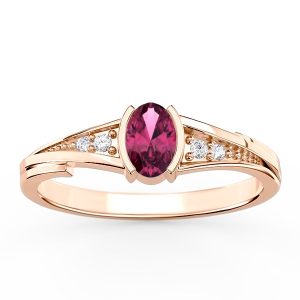 Pierścionek ze złota z rubinem i diamentami JP-2705P-R