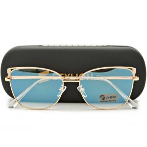 Okulary kocie do komputera damskie z filtrem BLUE Light zerówki 2579-3
