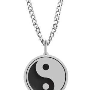 Naszyjnik Męski z Symbolem Yin Yang ze Srebra pr. 925 Grawer