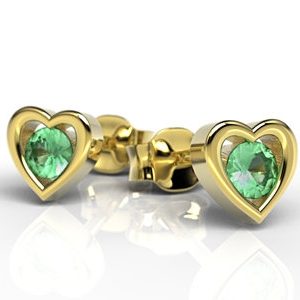 Kolczyki z żółtego złota ze szmaragdami LPK-52Z
