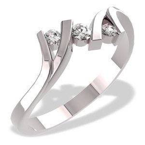 Pierścionek z białego złota z brylantami LP-21B