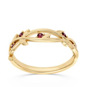 Pierścionek z żółtego złota z rubinami CP-61Z