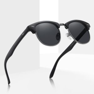 Okulary przeciwsłoneczne półramki z polaryzacją Unisex POL-5060B ze skazą