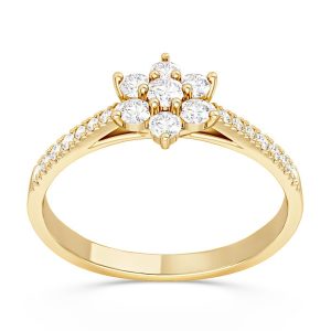 Pierścionek markiza z żółtego złota z diamentami CP-64Z-D