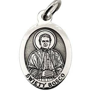 Medalik srebrny z wizerunkiem Św. Jana Bosco