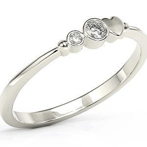 Pierścionek z białego złota z brylantami BP-6807B