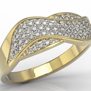 Pierścionek z żółtego złota z brylantami model AP-7924Z-R