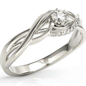 Pierścionek z białego złota z brylantami BP-71B