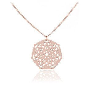 Srebrny naszyjnik Talika - Mandala - rose gold