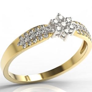 Pierścionek z żółtego i białego złota LP-5828ZB-R