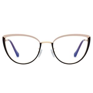 Okulary kocie do komputera damskie z filtrem BLUE Light zerówki 2583-1 ze skazą