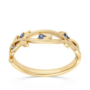 Pierścionek z żółtego złota z topazami London Blue CP-61Z