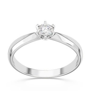 Pierścionek zaręczynowy z białego złota z cyrkonią, model AP-3620B