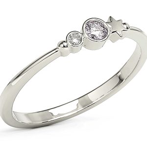 Pierścionek z białego złota z cyrkoniami Swarovski Lawenda BP-6709B-C/LAV