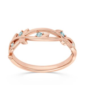 Pierścionek z różowego złota z topazami CP-61P