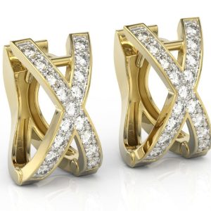 Kolczyki z żółtego złota z cyrkoniami BP-84Z-C