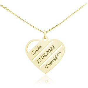 Naszyjnik Serce Renelle z Imionami - 24k złocenie - Grawer