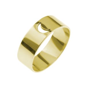 Obrączka srebrna Luna - 24k złocenie