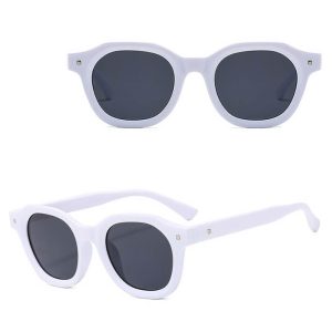 Okulary Owalne przeciwsłoneczne z filtrem UV400 STL45C białe + akcesoria