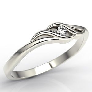 Pierścionek zaręczynowy z białego złota z brylantem LP-9304B